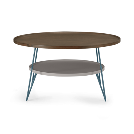 Dotty Round Coffee table, Dark Stain and Grey