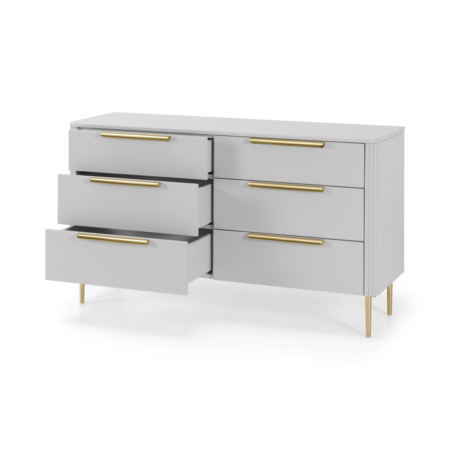 Ebro Wide Chest of Drawers, Grey