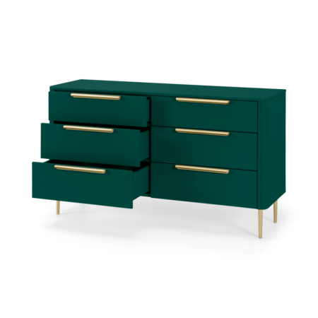 Ebro Wide Chest of Drawers, Peacock Green