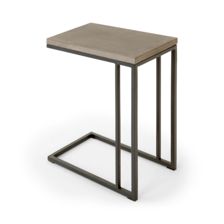 Edson Garden Side Table, Cement and Metal