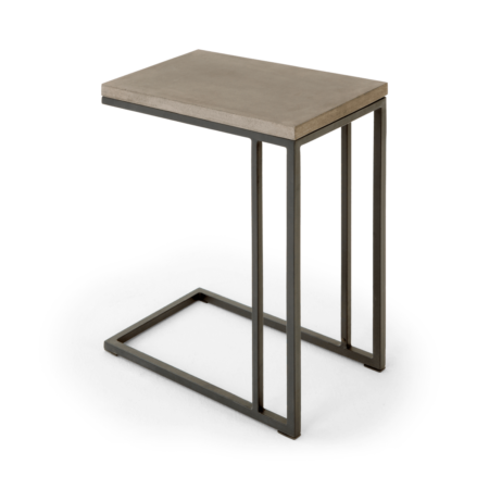 Edson Garden Side Table, Cement and Metal