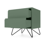 Elona Bedside Table, Fern Green & Black