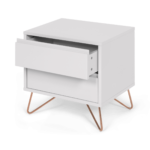 Elona Bedside Table, Grey & Copper