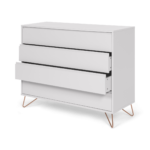 Elona Chest Of Drawers, Light Grey and Copper