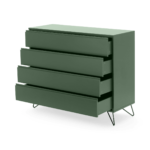 Elona Chest of Drawers, Fern Green & Black