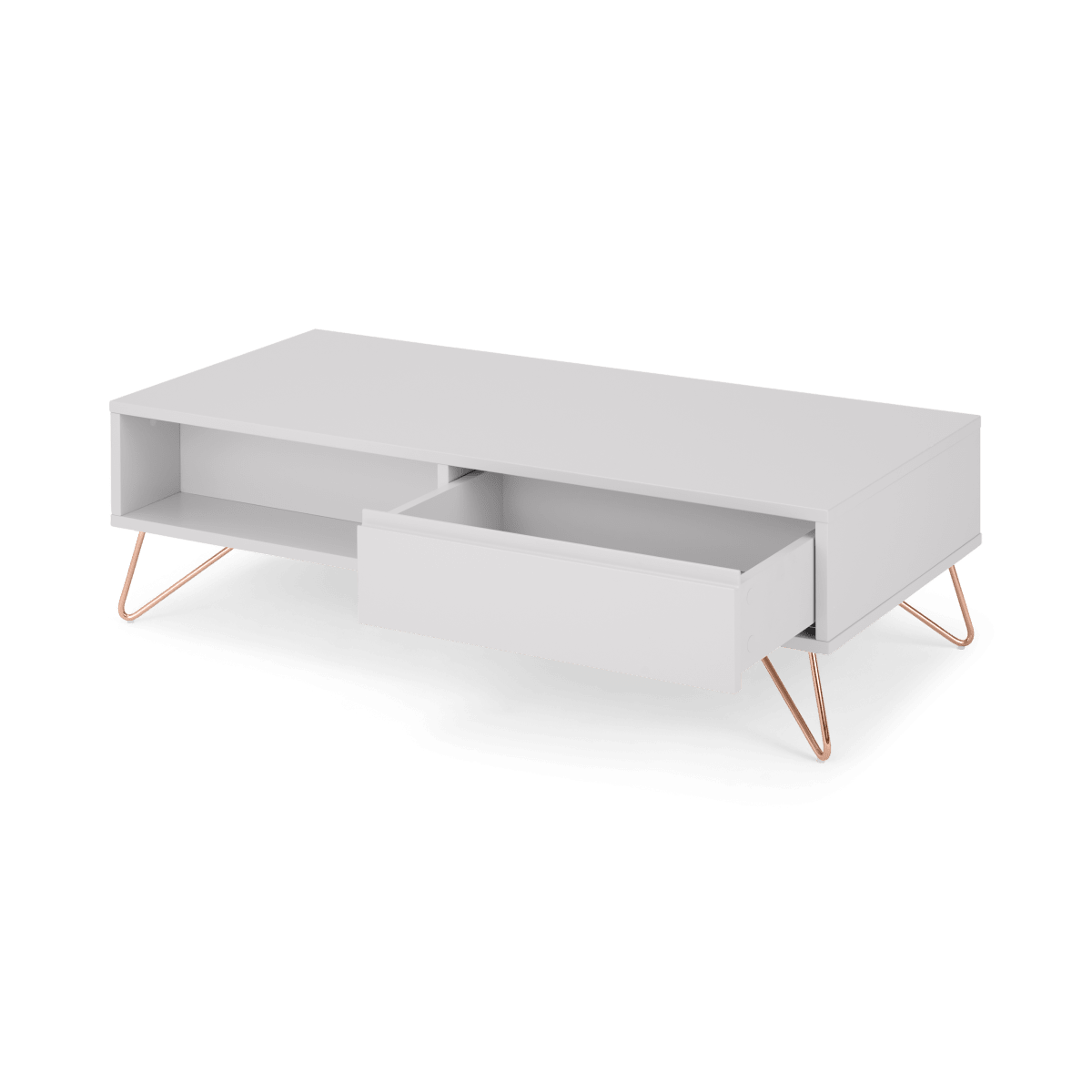 Elona Coffee Table, Light Grey and Copper • Sofas Etc