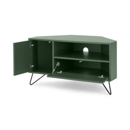 Elona Corner Media Unit, Fern Green & Black