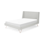 Elona Double Bed, Snow Grey Weave