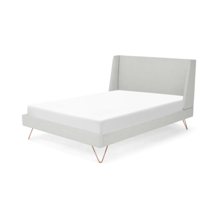Elona Double Bed, Snow Grey Weave