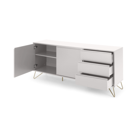 Elona Sideboard, Ivory White & Brass