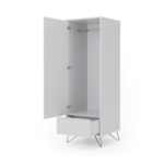 Elona Single wardrobe, Grey & Copper