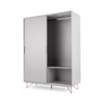 Elona Sliding Wardrobe, Grey and Copper