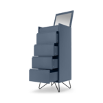 Elona Vanity Chest of Drawers, Slate Blue & Black