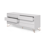 Elona Wide Chest Of Drawers, Grey & Copper