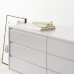 Elona Wide Chest of Drawers, Ivory White & Brass