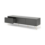 Elona Wide Media Unit, Charcoal & Brass