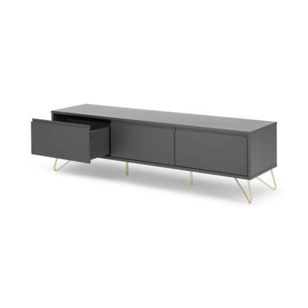 Elona Wide Media Unit, Charcoal & Brass