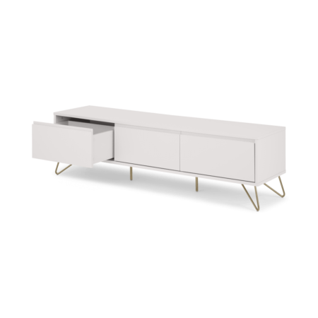 Elona Wide Media Unit, Ivory White & Brass