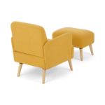 Elvi Accent Armchair and Footstool, Butter Yellow