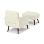 Elvi Accent Armchair and Footstool, Faux Sheepskin