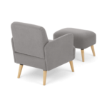 Elvi Accent Armchair and Footstool, Marshmallow Grey