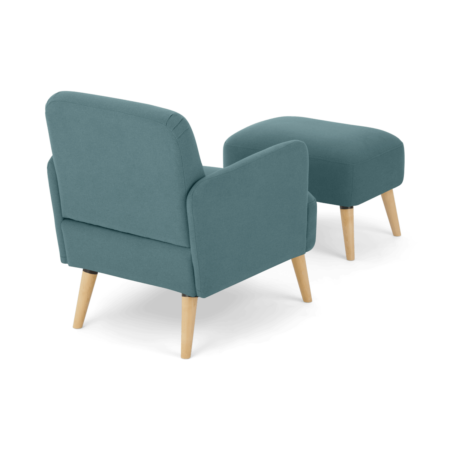 Elvi Accent Armchair and Footstool, Sherbet Blue