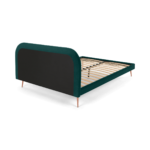 Eulia King Size Bed, Seafoam Blue Velvet & Copper Legs