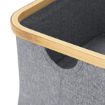 Felicia Set of 3 Bamboo Storage Baskets, Natural & Charcoal