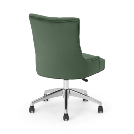 Flynn Office Chair, Elm Green Velvet with Chrome Legs