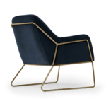 Frame Armchair, Navy Cotton Velvet