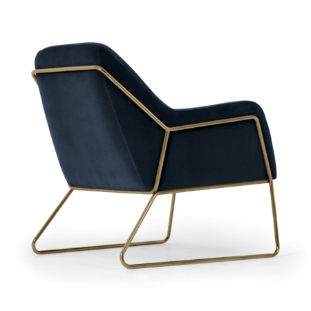 Frame Armchair, Navy Cotton Velvet