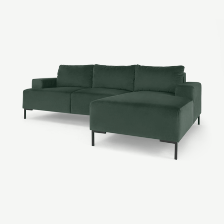Frederik 3 Seater Right Hand Facing Compact Corner Chaise End Sofa, Autumn Green Velvet