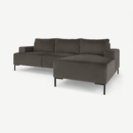 Frederik 3 Seater Right Hand Facing Compact Corner Chaise End Sofa, Otter Velvet