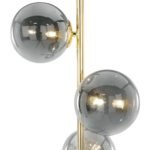 Globe Floor Lamp, Brass and Smoked Glass