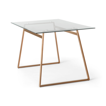 Haku 6 Seat Dining Table, Copper and Glass