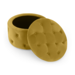 Hampton Small Round Storage Pouffe, Vintage Gold Velvet