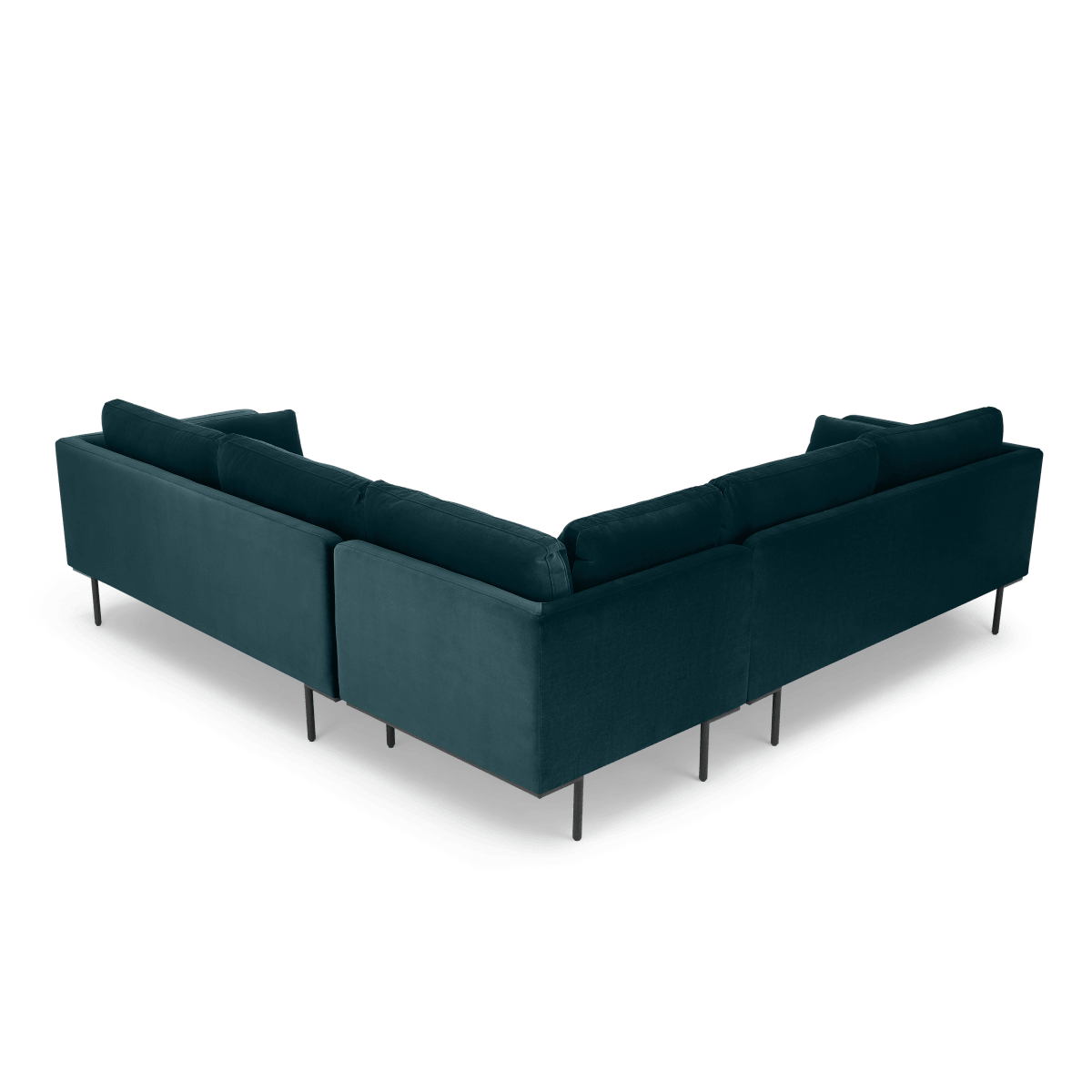 Harlow Corner Sofa, Coastal Blue Velvet • Sofas Etc