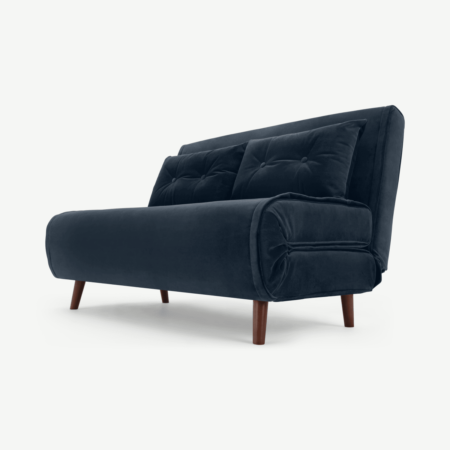 Haru Small Sofa Bed, Sapphire Blue Velvet