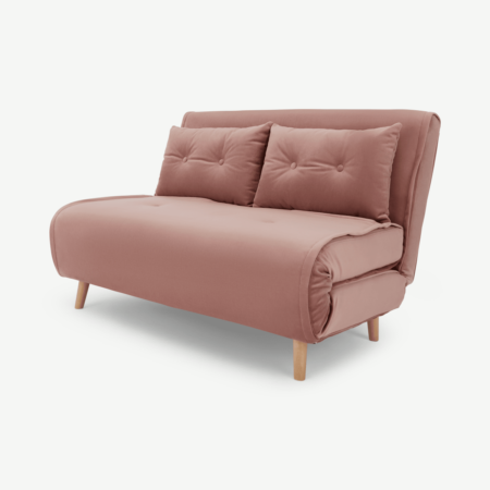 Haru Small Sofa Bed, Vintage Pink Velvet
