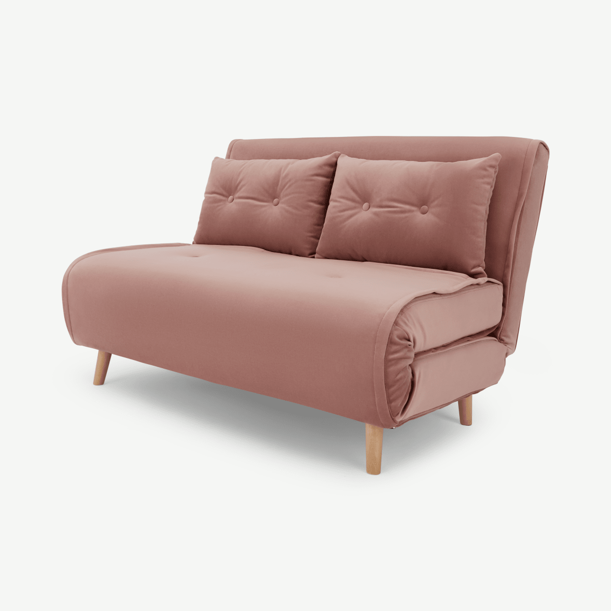 Haru Small Sofa Bed, Vintage Pink Velvet • Sofas Etc