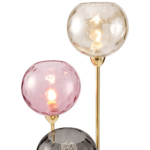 Ilaria Floor Lamp Triple, Multicolour Pink & Brass