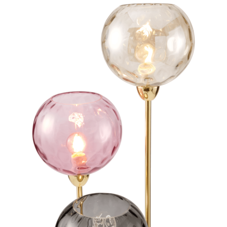 Ilaria Floor Lamp Triple, Multicolour Pink & Brass