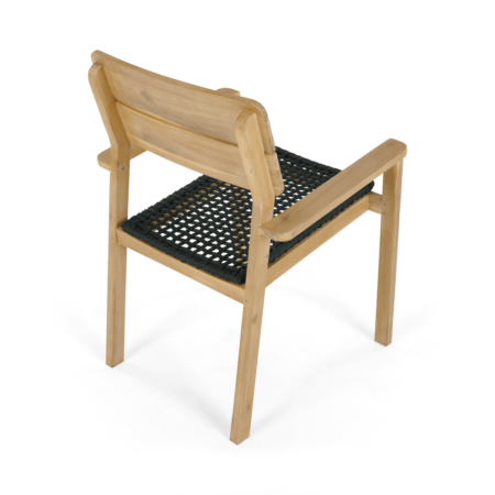 Jala Garden Set of 2 Dining Carver Chair, Acacia wood and Spun polyester