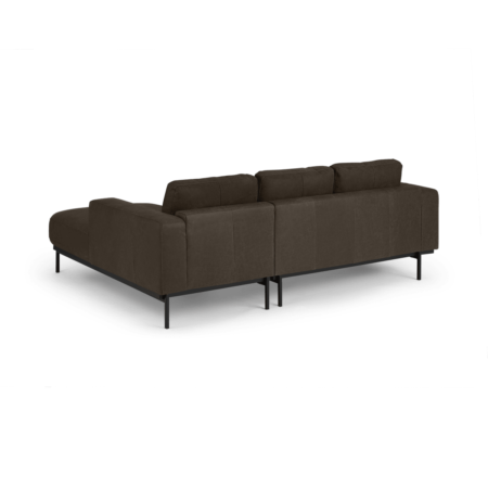 Jarrod Right Hand facing Chaise End Corner Sofa, Truffle Brown Leather