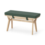 Jenson End-of-Table Dining Bench, Bay Green & Oak