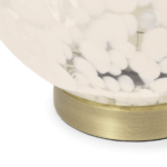 Julia Table Lamp, White Speckled Glass & Brass