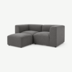 Juno 2 Seater Modular Sofa with Footstool, Marl Grey