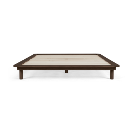 Kano King size Platform Bed, Walnut Stain Pine