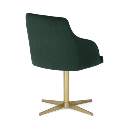 Keira Office Chair, Pine Green Velvet & Brass