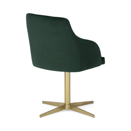 Keira Office Chair, Pine Green Velvet & Brass